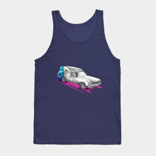 Retro surfer surfboard car Tank Top